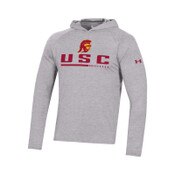 USC Trojans Men's Under Armour Gray Tech Hood Long Sleeve Top